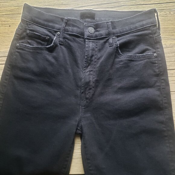 MOTHER Insider Crop Step Black Fray Jeans - Picture 6 of 16